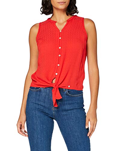 Superdry Morgan Lace Blouse Blusa, Rojo (Hibiscus Qnf), M (Talla del Fabricante:12) para Mujer