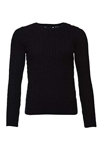 Superdry Mujer Jersey en Punto Trenzado Croyde Azul Marino Aclarado 36