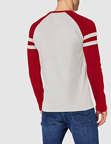 Superdry OL Softball Ringer LS Top Camiseta sin Mangas, Gris (Mcqueen Marl 43d), L para Hombre
