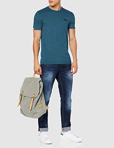 Superdry OL Vintage Embroidery tee Camisa, Azul (Pool Blue Navy Grit 3ef), L para Hombre