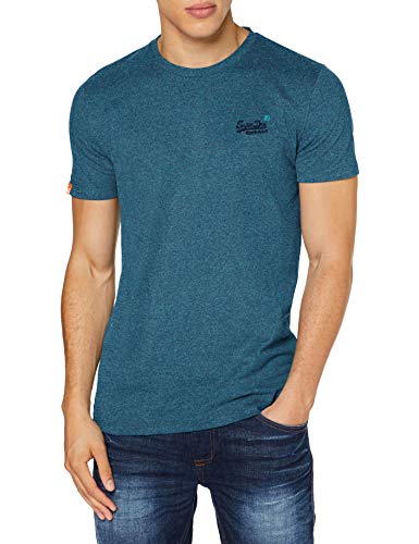 Superdry OL Vintage Embroidery tee Camisa, Azul (Pool Blue Navy Grit 3ef), L para Hombre