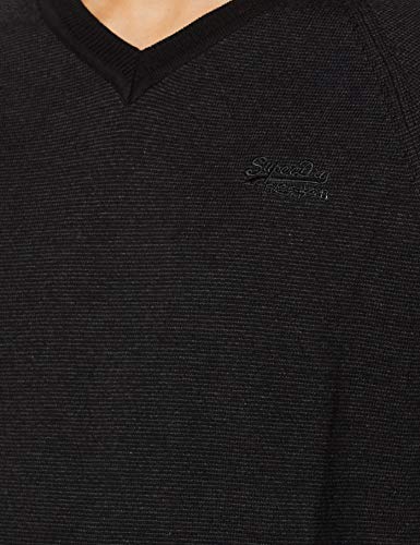 Superdry Orange Label Cotton Vee suéter, Negro (Dark Nórdica Feeder S6w), L para Hombre