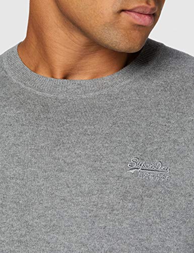 Superdry Orange Label Crew suéter, Jersey Grey Marl, L para Hombre