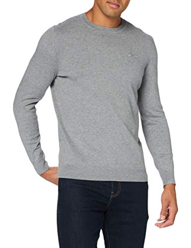 Superdry Orange Label Crew suéter, Jersey Grey Marl, L para Hombre