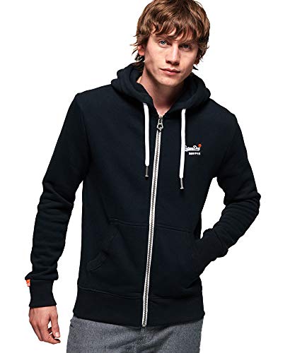 Superdry Orange Label Ziphood suéter, Azul (Eclipse Navy 98T), L para Hombre
