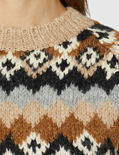 Superdry Savannah Yoke Jacquard Knit suéter, Beige (Camel 94m), XXS (Talla del Fabricante:6) para Mujer