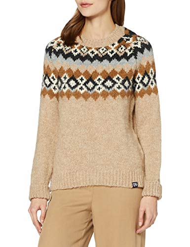 Superdry Savannah Yoke Jacquard Knit suéter, Beige (Camel 94m), XXS (Talla del Fabricante:6) para Mujer