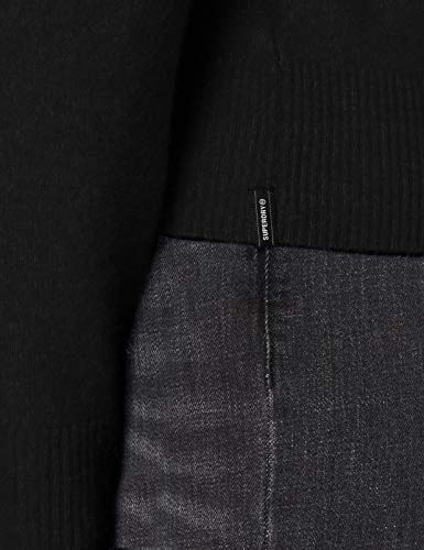 Superdry Super Lux Funnel Neck suéter, Black, 8 para Mujer