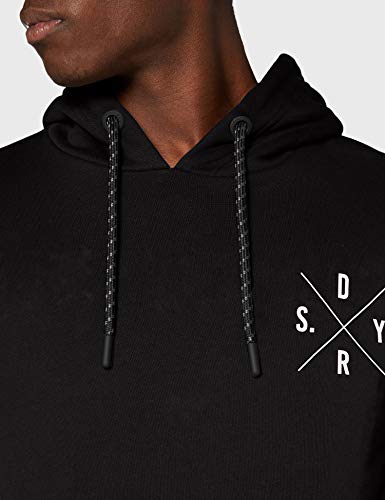 Superdry Surplus Graphic Hood suéter, Negro, S para Hombre