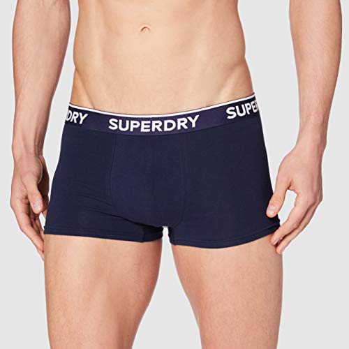 Superdry Trunks bañador, Armada más Rica/Cobalto Vivo/Greymarl, S (Pack de 3) para Hombre