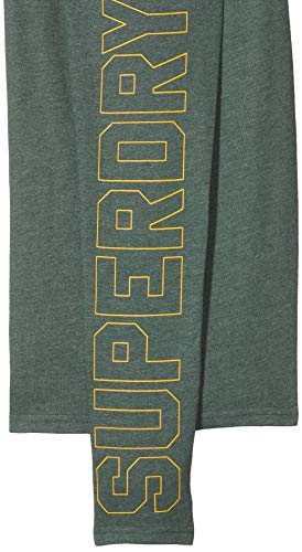 Superdry Vintage Logo Linear LS tee Camisa Manga Larga, Verde (Enamel Green Marl Gpp), L para Hombre