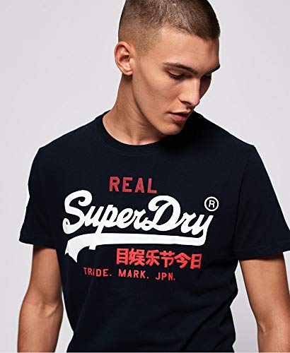 Superdry Vintage Logo Tri tee Camiseta de Tirantes, Azul (Eclipse Navy 98t), M para Hombre