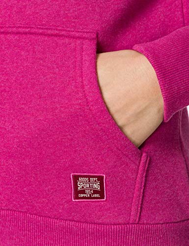Superdry VL Duo Zip Hood Sudadera con Capucha, Magenta Marl, M para Mujer