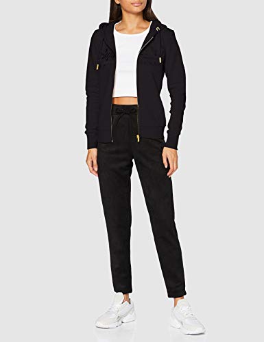 Superdry VL Tonal Emb Ziphood Jersey de Punto, Negro, XS (Talla del Fabricante:8) para Mujer
