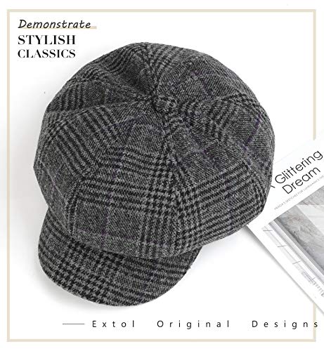 Superora Boinas Mujer Francesa Vintage Sombreros de Mujer Fiesta Invierno Clásico Gorro Caliente Beret Francés Beanie Cozy Enrejado