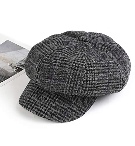 Superora Boinas Mujer Francesa Vintage Sombreros de Mujer Fiesta Invierno Clásico Gorro Caliente Beret Francés Beanie Cozy Enrejado