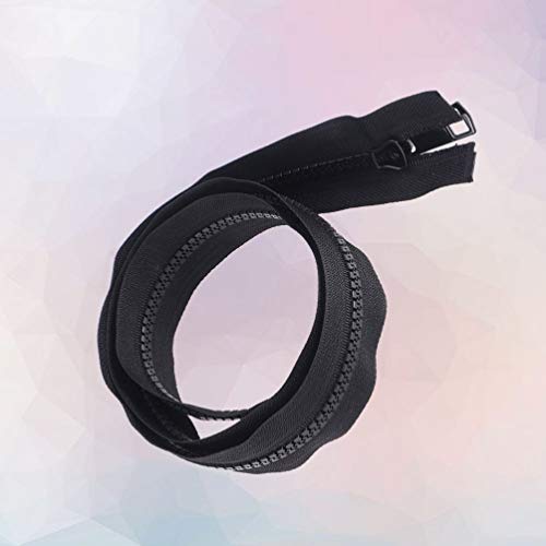 SUPVOX Cremalleras negras de 70 cm cremalleras de plástico grandes de doble cara chaqueta práctica cremallera bolsas de ropa carpa para manualidades de costura