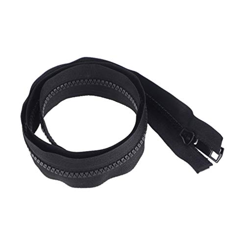 SUPVOX Cremalleras negras de 70 cm cremalleras de plástico grandes de doble cara chaqueta práctica cremallera bolsas de ropa carpa para manualidades de costura