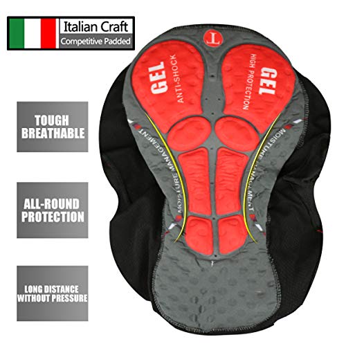 SUUKAA Pantalones Cortos de Ciclismo para Mujer/Hombres Unisexo Ropa Interior Deportiva con Acolchado Elástico Transpirable de Gel 5D,MTB Bicicleta Pantalones Cortos