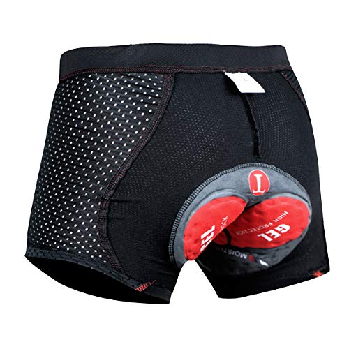 SUUKAA Pantalones Cortos de Ciclismo para Mujer/Hombres Unisexo Ropa Interior Deportiva con Acolchado Elástico Transpirable de Gel 5D,MTB Bicicleta Pantalones Cortos