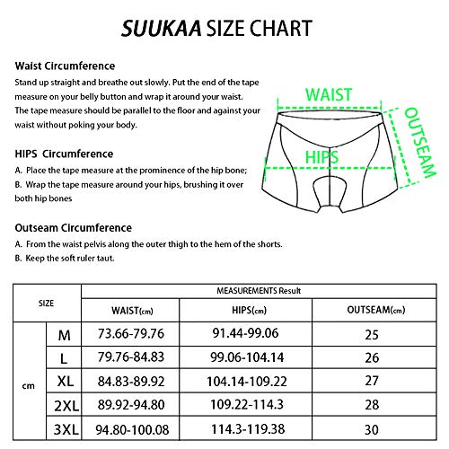 SUUKAA Pantalones Cortos de Ciclismo para Mujer/Hombres Unisexo Ropa Interior Deportiva con Acolchado Elástico Transpirable de Gel 5D,MTB Bicicleta Pantalones Cortos