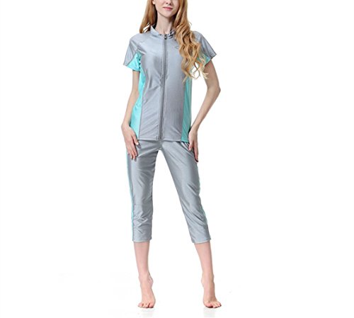 swall owuk 3 Pieza Manga Corta Burkini Set Mujeres Muslim Kiama – Islam isch Árabe Hindú Jüdisch Bikini Completa Protectora Protección Solar surfender Traje Dubai Swimsuit