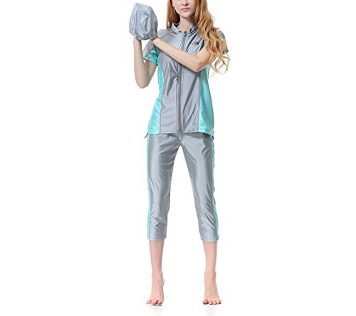 swall owuk 3 Pieza Manga Corta Burkini Set Mujeres Muslim Kiama – Islam isch Árabe Hindú Jüdisch Bikini Completa Protectora Protección Solar surfender Traje Dubai Swimsuit