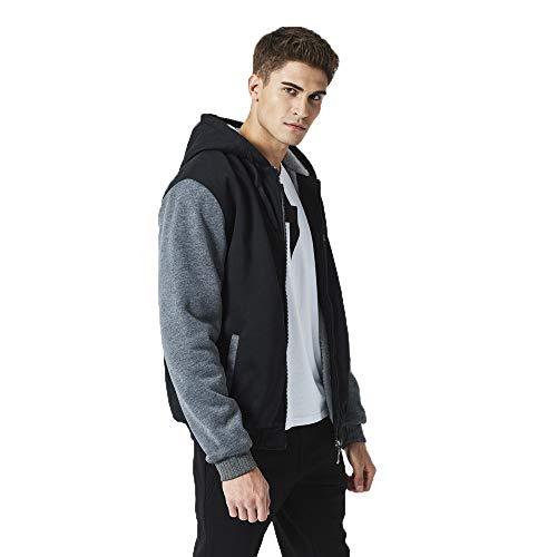 SwissWell Sudadera de Lana con Capucha para Hombre, Suéter para Hombre, Abrigo de Invierno y Deportes, Sudaderas con Cremallera para Hombre, Chaquetas para Deportes, Fitness, Recreación, Vida Diaria