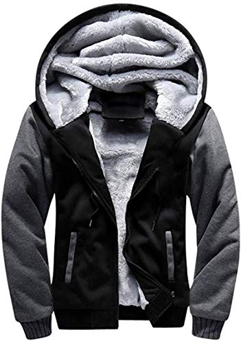 SwissWell Sudadera de Lana con Capucha para Hombre, Suéter para Hombre, Abrigo de Invierno y Deportes, Sudaderas con Cremallera para Hombre, Chaquetas para Deportes, Fitness, Recreación, Vida Diaria