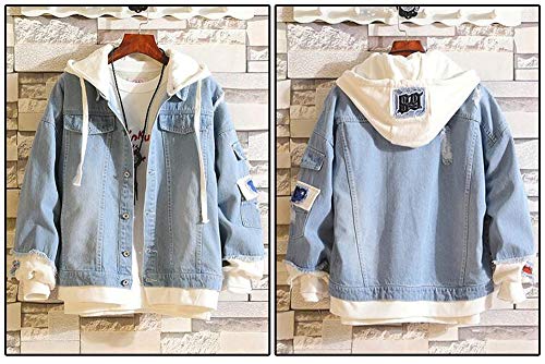 Sword Art Online Anime Chaquetas de Mezclilla Denim Jacket Cosplay Hoodie Sudaderas Suéter con Capucha,XXXL