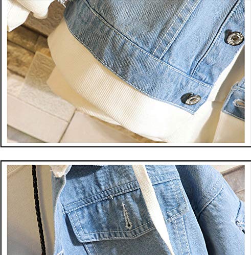 Sword Art Online Anime Chaquetas de Mezclilla Denim Jacket Cosplay Hoodie Sudaderas Suéter con Capucha,XXXL