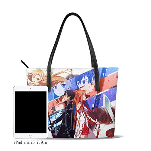 Sword Art Online Bolso de moda 3D impreso de alta calidad de microfibra de cuero de gran capacidad impermeable bolso para las mujeres
