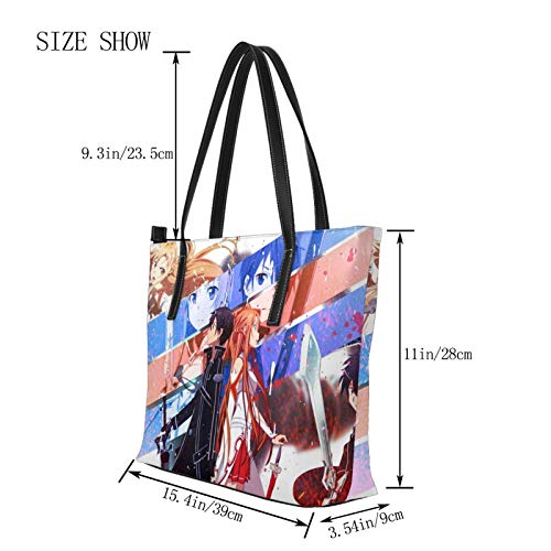 Sword Art Online Bolso de moda 3D impreso de alta calidad de microfibra de cuero de gran capacidad impermeable bolso para las mujeres