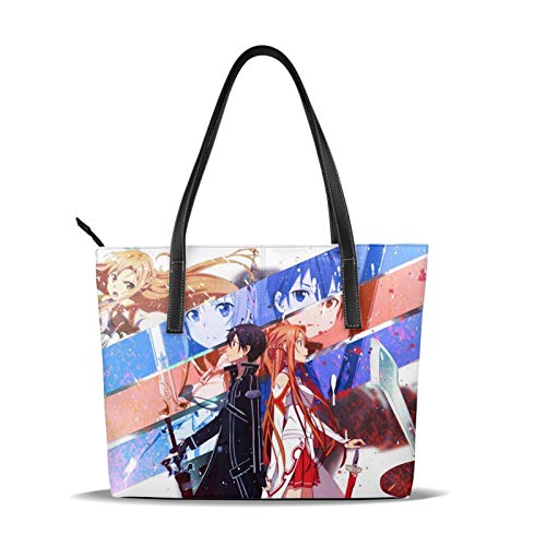 Sword Art Online Bolso de moda 3D impreso de alta calidad de microfibra de cuero de gran capacidad impermeable bolso para las mujeres