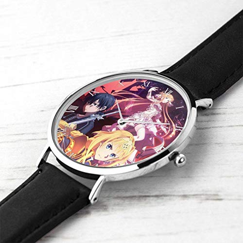 Sword Art Online-Kirito y Asuna Sao Relojes Unisex Reloj de Moda Ultrafino