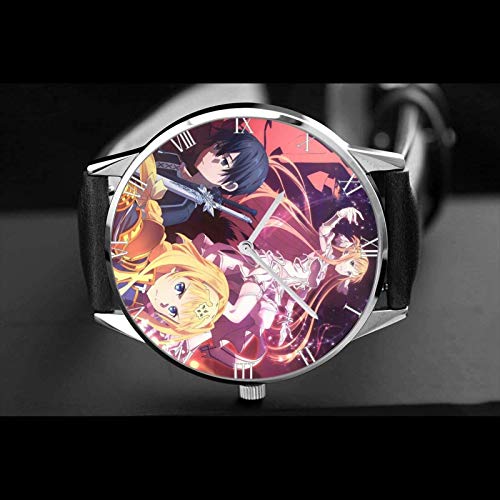 Sword Art Online-Kirito y Asuna Sao Relojes Unisex Reloj de Moda Ultrafino