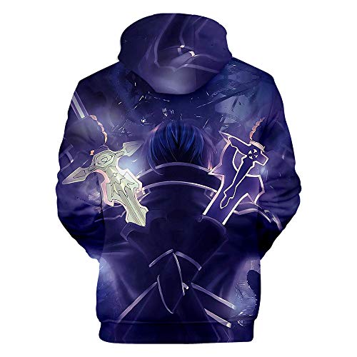 Sword Art Online Sudaderas Sudadera con Capucha del Animado de impresión suéter de Moda Casual con Capucha for niños Tapas Flojas Unisex Sweater (Color : A09, Size : XL)