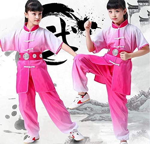 SXFYHXY Traje de Kung Fu para niños Uniforme de Tai Chi, Traje de Kung Fu Chino, Trajes de Artes Marciales para niños Traje de Ropa de actuación para niños y niñas de Kung Fu Traje Tang