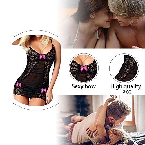 SxyBox Lencería Sexy Mujer Ropa de Dormir Vestido de Talla Grande Lencería Lencería de Encaje camisón de Disfraces