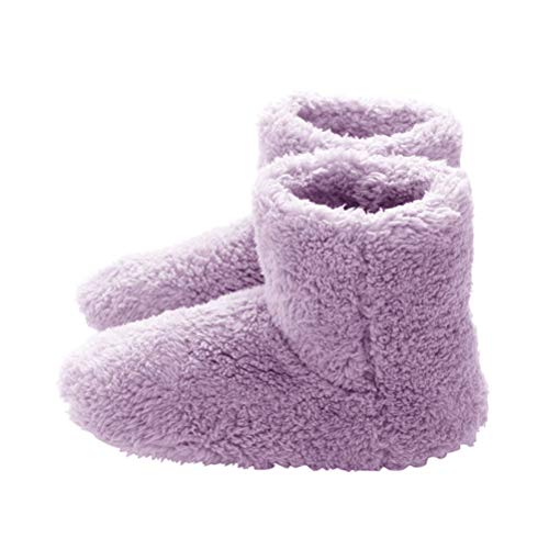 SyeRum Calentador de pies eléctrico, Pantuflas para microondas, Calentador de pies USB Calzado de Invierno con Suela Suave Calentador de pies, Calzado eléctrico Lavable Bota de esquí
