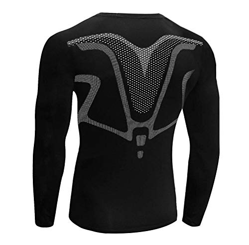 Sykooria Camiseta de Compresión Deportiva para Hombre Ropa Deportiva de Manga Larga Transpirable Secado Rápido Correr Gym Entrenamiento Ciclismo