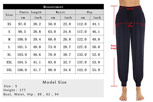 Sykooria Pantalones Deportivos para Mujer de Algodón Pantalones de Yoga con Bolsillos Pantalón de Harem Cintura Alta Pilates Baile Jogger Ropa de Casa