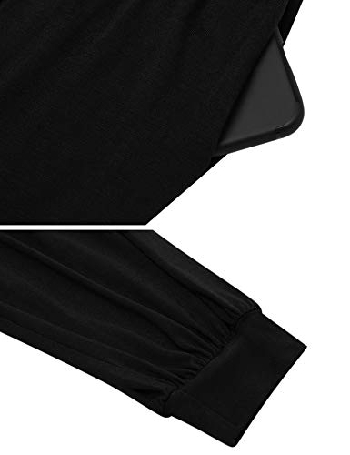 Sykooria Pantalones Deportivos para Mujer de Algodón Pantalones de Yoga con Bolsillos Pantalón de Harem Cintura Alta Pilates Baile Jogger Ropa de Casa