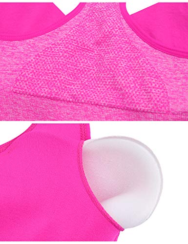 Sykooria Sujetador de Entrenamiento para Mujer Sujetador Deportivo Acolchado Deportivo de Alto Impacto sin Tirantes con Espalda Descubierta Crop Top para Gimnasio Yoga Running