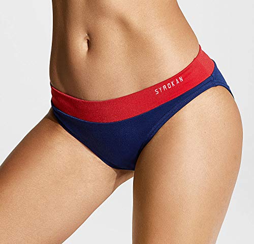 SYROKAN Mujer Bikini Traje de Baño Dos Piezas Deportivo Top Racerback Acolchado Azul Marino S