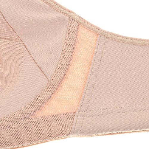 SYROKAN - Sujetador Deportivo con Aros Espalda Deportiva Sin Relleno para Mujer Beige 95B