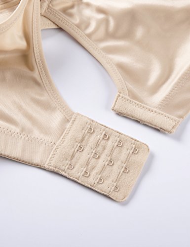 SYROKAN - Sujetador Deportivo para Mujer Sujetador Sport Medium Tallas Grandes Beige# 110D