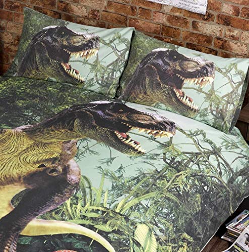T Rex Colcha para Cama Individual de Funda de edredón Juego de Funda de y P/Dino Jurassic Ropa de Cama Funda de Dinosaurio