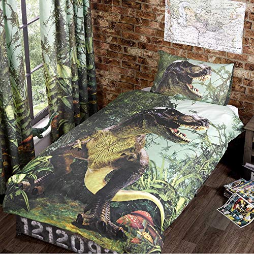 T Rex Colcha para Cama Individual de Funda de edredón Juego de Funda de y P/Dino Jurassic Ropa de Cama Funda de Dinosaurio