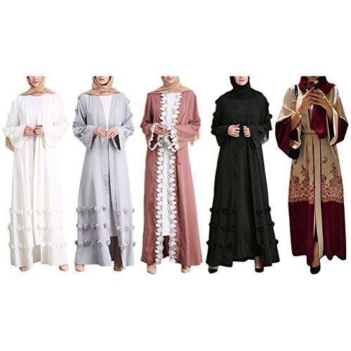 TAAMBAB Cóctel Boda Vestido Muslims Clothing Maxi Vestir Kimono Musulmanes De Las Mujeres Maxi Abaya Vestir Manga Larga Elegante Ropa de Calle